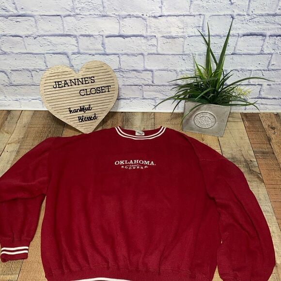 Vintage Oklahoma Sooners 1890 Red Oak Red Crewneck Sweater Mens Size XLarge - Picture 14 of 15